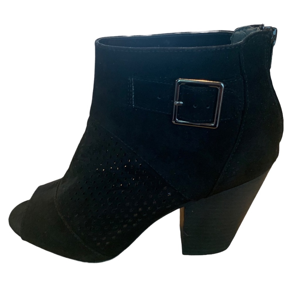 Carlos by Carlos Santana Peep Toe Heeled Ankle Boots Black Size 9 Great Shape